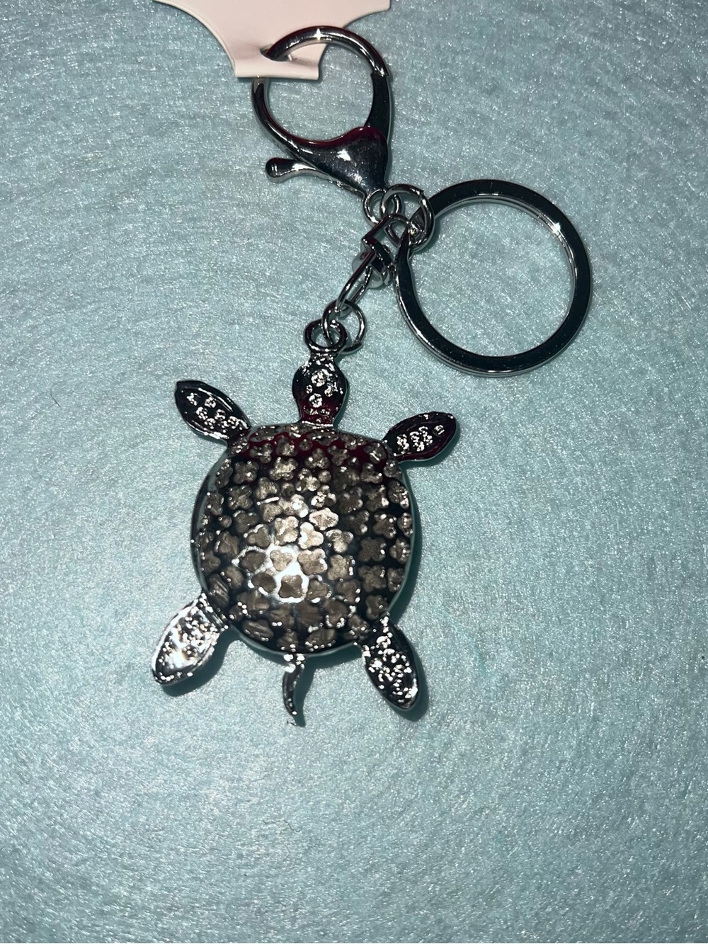 Glitter Turtle Keychain Bag Charm - Pink Sparkle - Picture 2 of 2